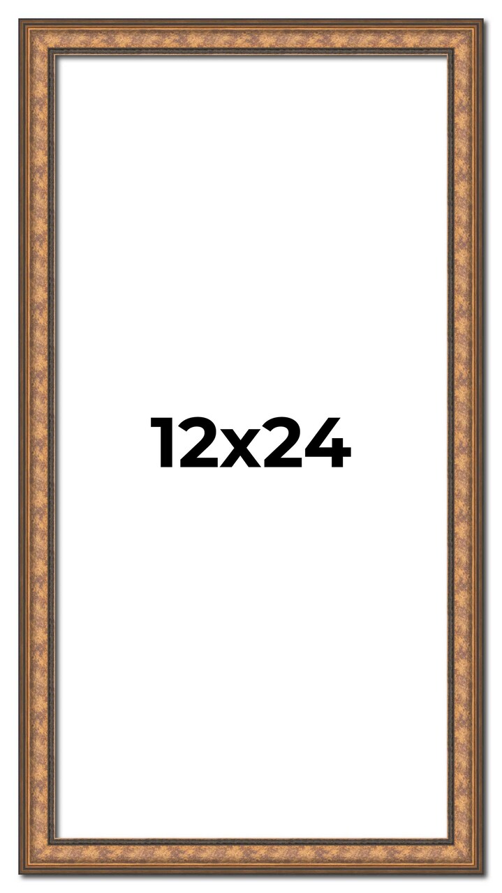 Panoramic Slim Profile Gold Picture Frame - UV Acrylic, Foam Board Backing, Hanging Hardware